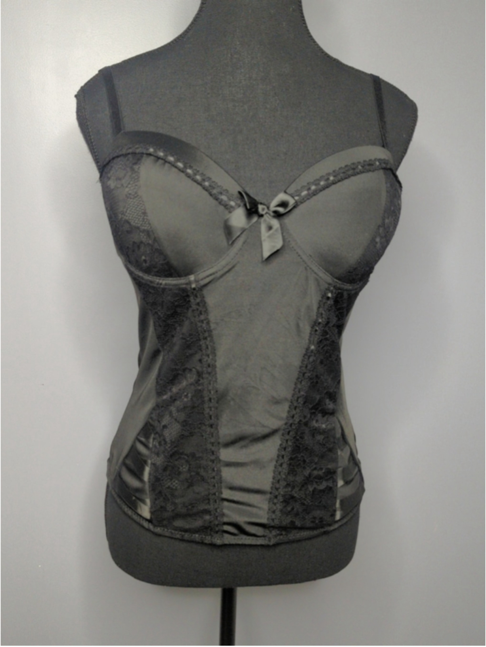 Spirit Halloween Black Lace Corset Top Underwire Bustier XL